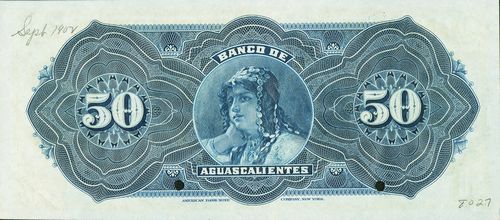 Aguascalientes 50 B 00000 reverse