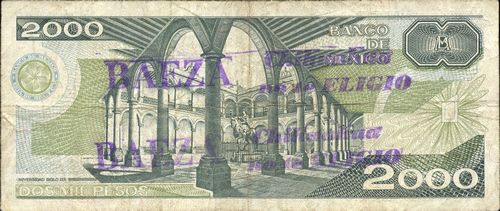 Banco de Mexico 2000 BP144427 reverse