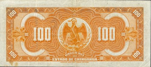 Banco del Estado 100 A 00323 reverse