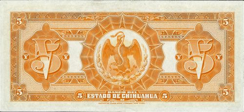 Banco del Estado 5 A 259872 reverse