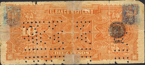 Banco Mejicano 10 D 0001 reverse