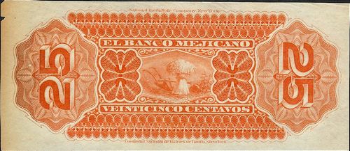 Banco Mejicano 25c 742087 reverse