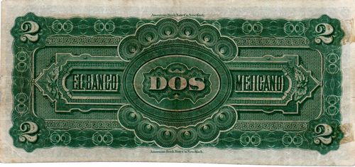 Banco Mejicano 2 B 0698 reverse