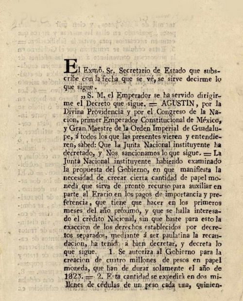 18230101 Puebla relays Iturbide 1