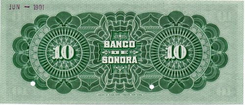 Banco de Sonora 10 A1 00000 reverse