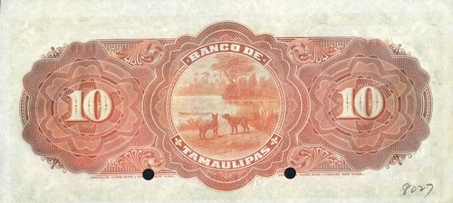 Tamaulipas 10 H 00000 reverse