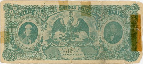 Banco del Centenario 500 reverse