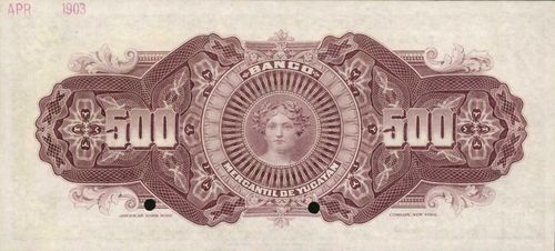 Mercantil de Yucatan 500 H 00000 reverse