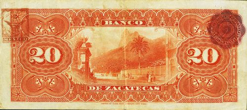 Zacatecas 20 L 10520 reverse