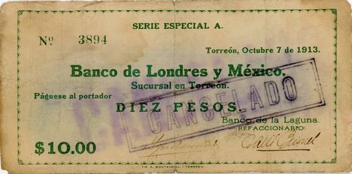 Banco de la Laguna 10 A 3894
