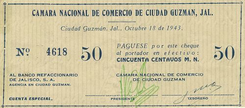 Banco Refaccionario de Jalisco CG 50c