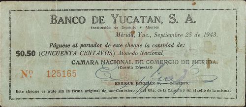 Banco de Yucatan 50c 125165